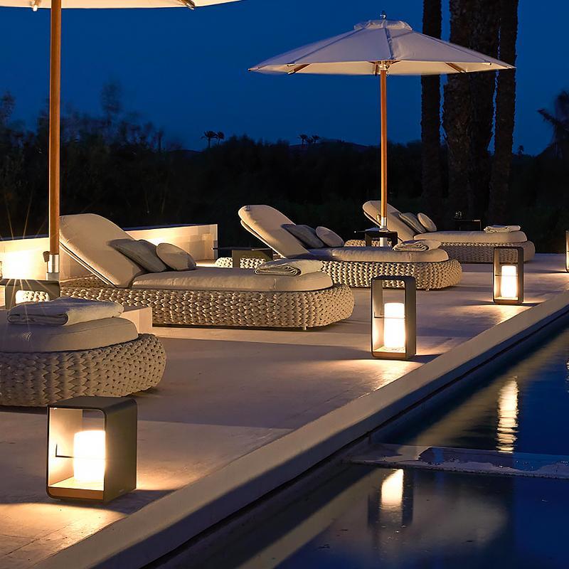 Modern Black Rectangular Frame Outdoor Lantern — Stainless Steel & PMMA, Solar / Hardwired, LED 3200K, IP54, 11", 17", or 29"