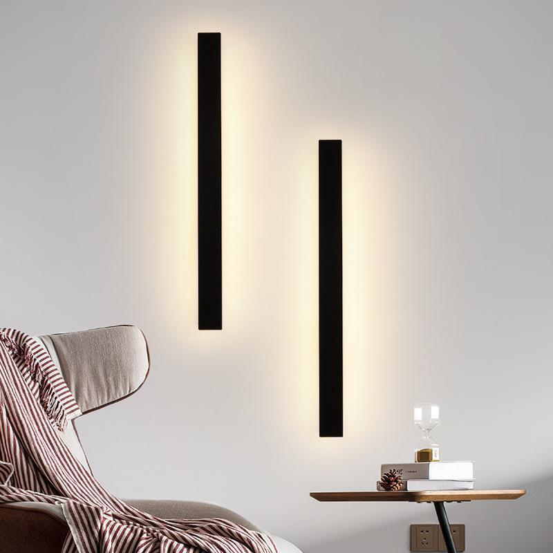 Linear Outdoor Wall Sconce — Black Iron, LED, IP65, 40"–80", 20W–40W, 3200K / 6000K