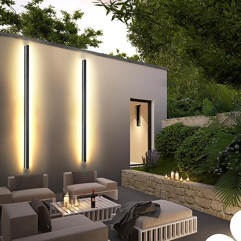 dimmable rgb black minimalist long led linear wall lights