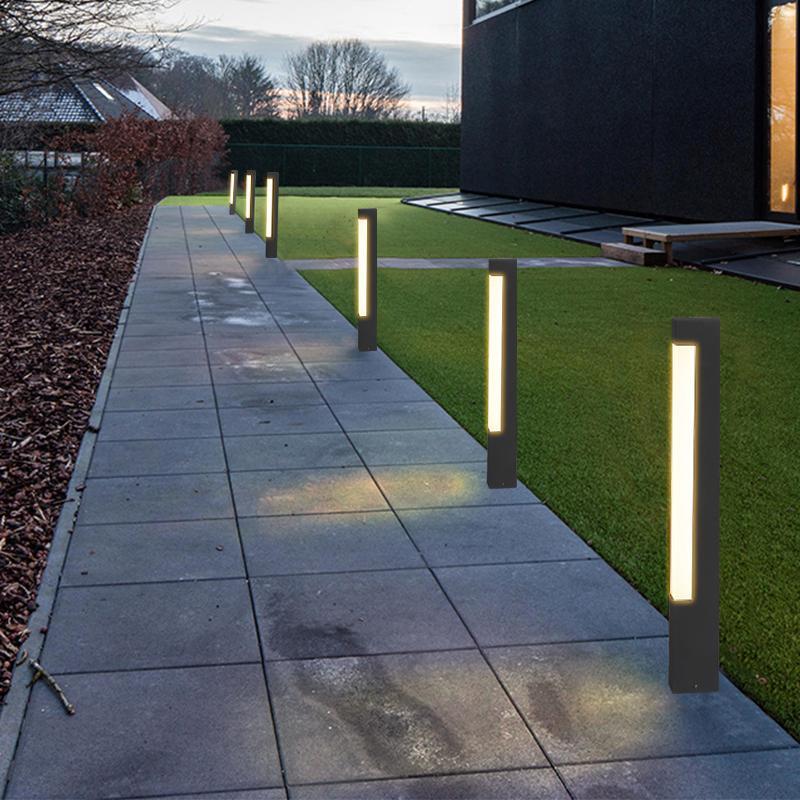 Tall Square Outdoor Bollard Path Light — Black Aluminum, 6W–10W LED, IP65, 31.5" H