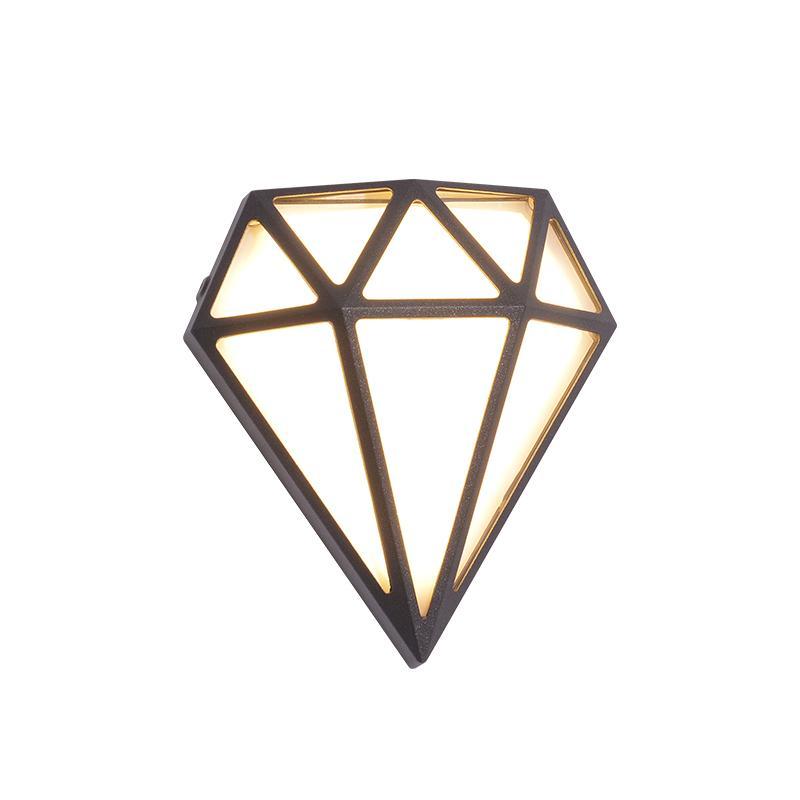 Rhombus Diamond Outdoor Wall Sconce — Aluminum, LED, IP54, 3200K Warm White