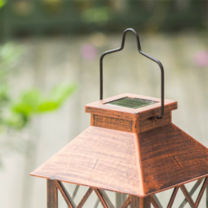 Retro Lantern Outdoor Solar Light — Antique Bronze, LED, Waterproof, 6" × 11"