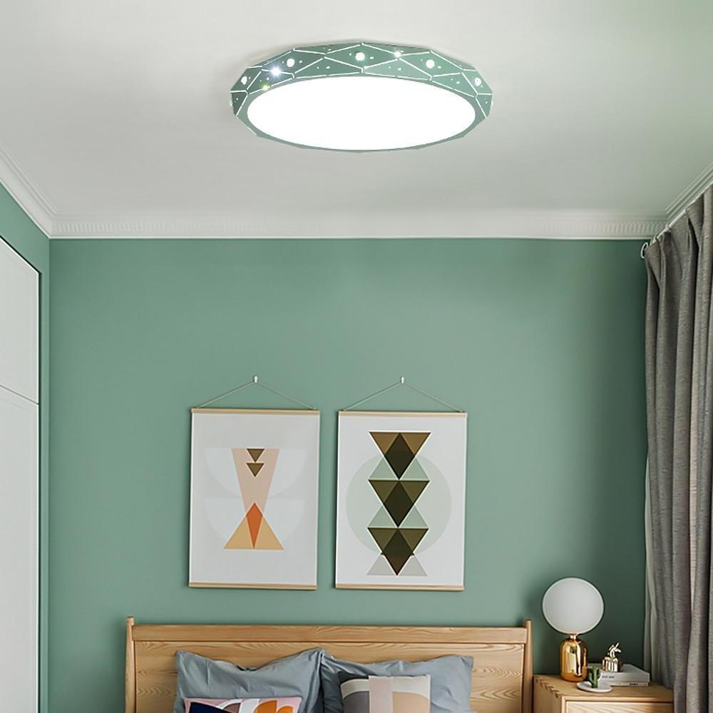Circular Drum Flush-Mount LED Ceiling Light — Acrylic, Dimmable, Remote Control, 3000K/6500K, 18" or 22"