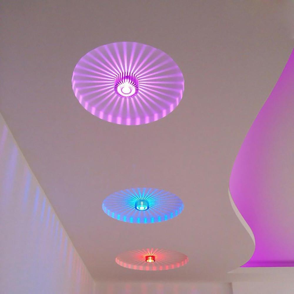 Geometric Dual-Color LED Flush-Mount Ceiling Light — Metal, 130LM, 4" Diameter