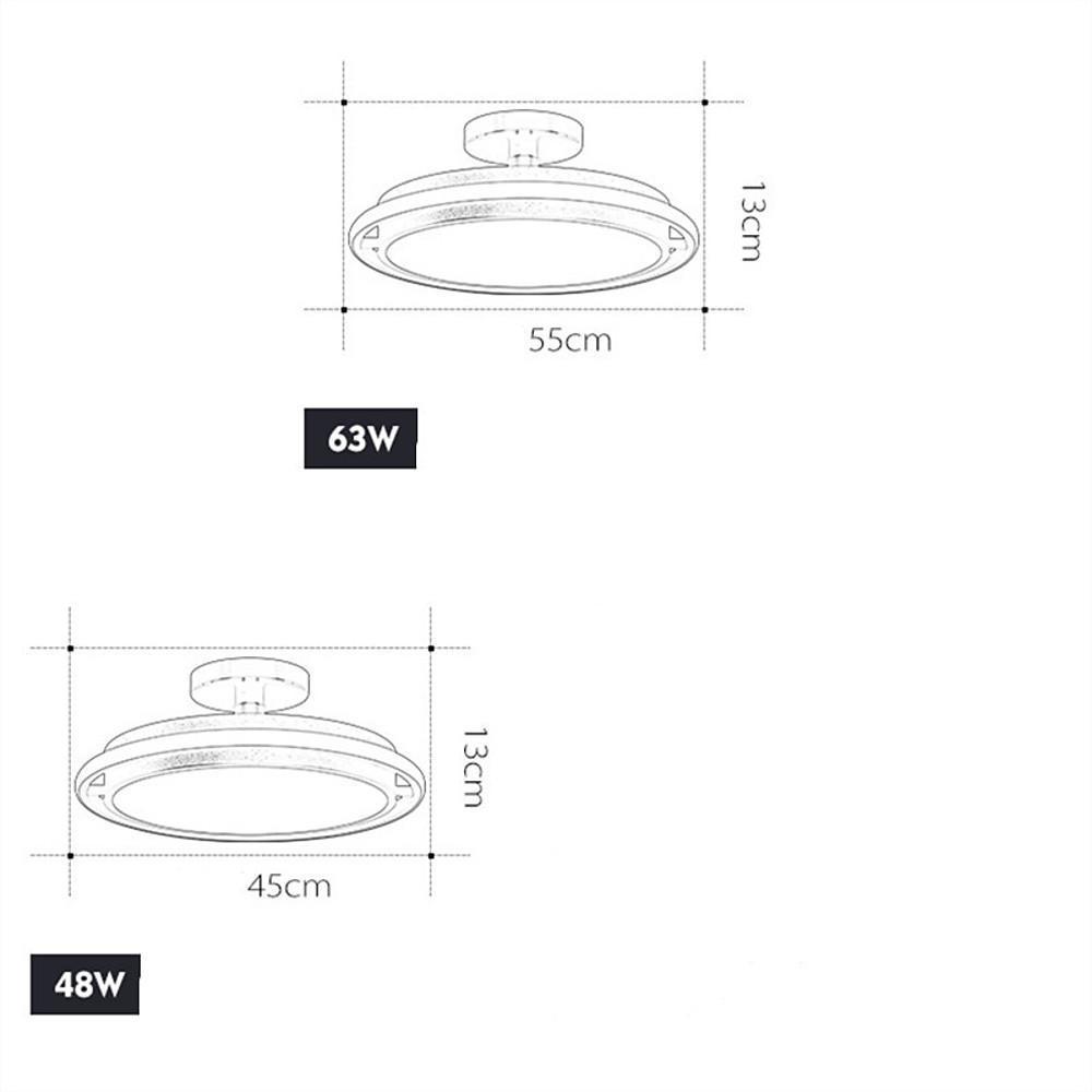 Modern Circular LED Flush-Mount Ceiling Light — Metal, 2-Light, 3000K / 6000K, 18" or 22"