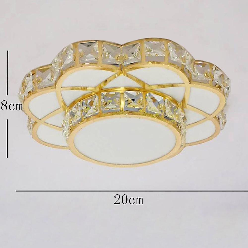 Flower-Effect Crystal Flush-Mount Ceiling Light — Metal, LED, 8" Diameter, 3000K / 6000K / RGB
