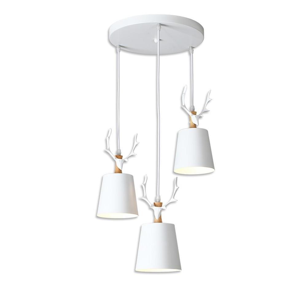 Antler 3-Light Chandelier — Metal and Aluminum, Painted Finish, E26/E27, 60W, 11" Diameter