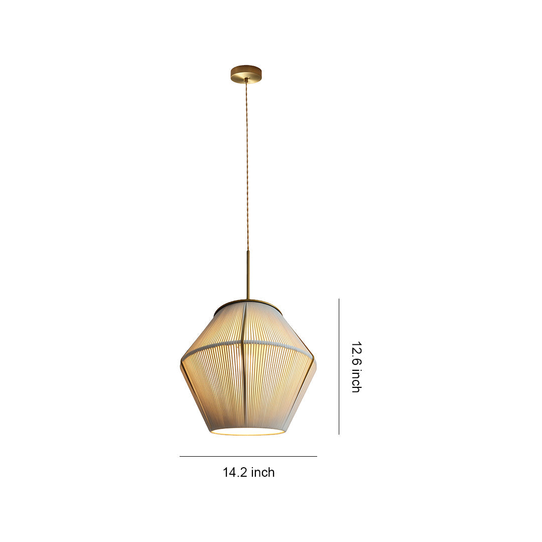 Braided Hemp Rope Pendant Light — Iron Frame, Japandi Rustic, 7W LED, Adjustable 59.1" Cord