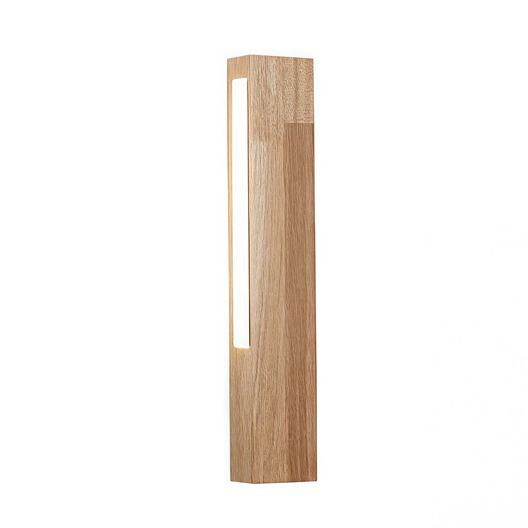 Japandi Diffused Wall Sconce — Aluminum and Rubberwood, 8W LED, 3-Step Dimming (3000K/4500K/6000K), Hardwired