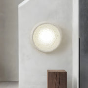 Round Wabi-Sabi Wall Sconce — Resin and Glass, 1-Light, Available in 3 Sizes (7.9", 10.2", or 12.6")