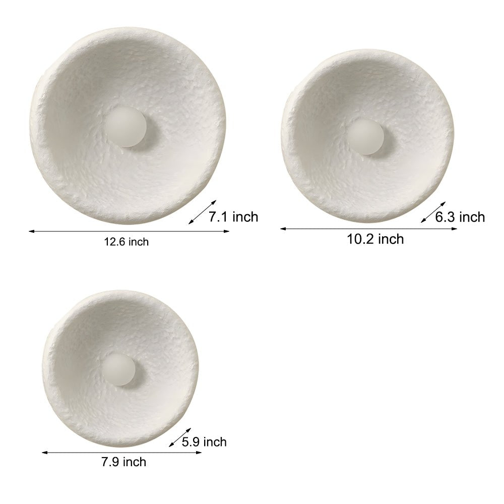 Round Wabi-Sabi Wall Sconce — Resin and Glass, 1-Light, Available in 3 Sizes (7.9", 10.2", or 12.6")