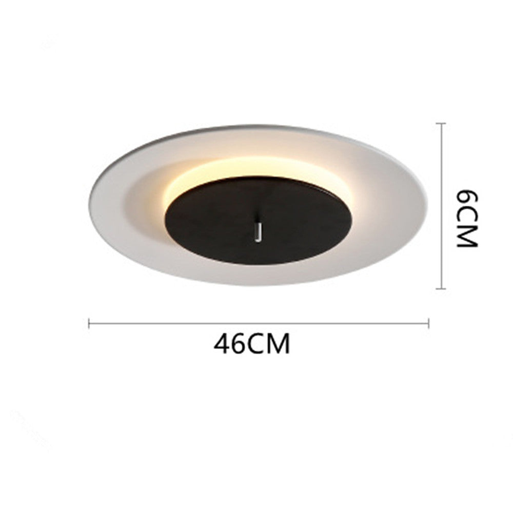 2-Circle LED Flush-Mount Ceiling Light — Aluminum, 12W, 3000K–5000K, 18" Diameter