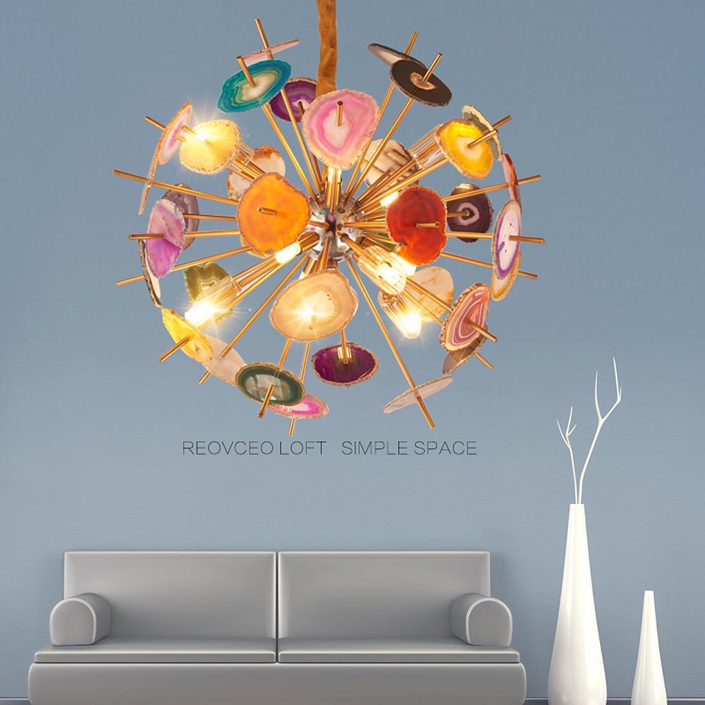 3-Globe Colorful Chandelier — Modern LED, G9, 12-Light or 24-Light, 24"–31" Diameter