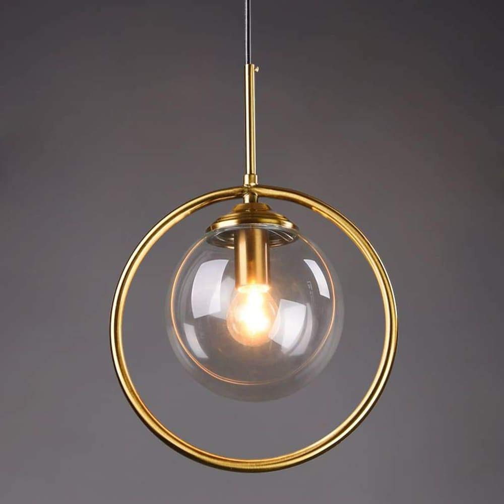 industrial led bedside pendant lights with nordic style metal and glass circle design for island lighting