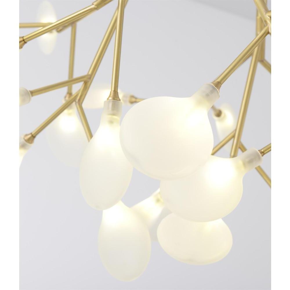 Sputnik Chandelier — Copper and Glass, 45-Light LED, 36" Diameter, Brass Finish