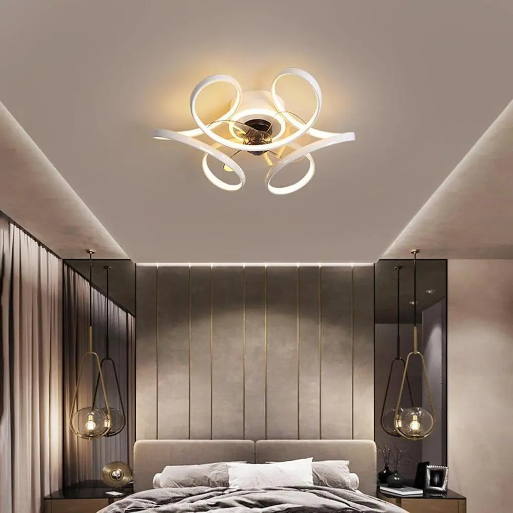 Modern Ceiling Fan with Light and 3 Blades Cluster Design Luxe