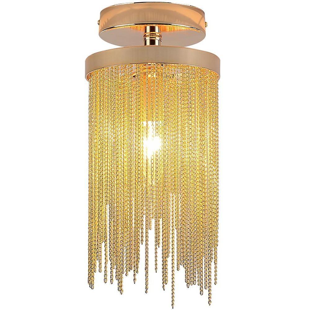 Tassel Modern Farmhouse Semi-Flush Mount — Metal, LED, 6" Diameter, 1-Light