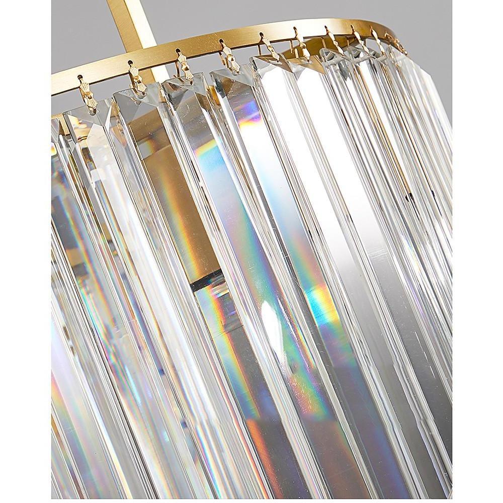 Round Crystal Chandelier — Copper, LED, 14" Diameter, E12/E14, Island Lighting