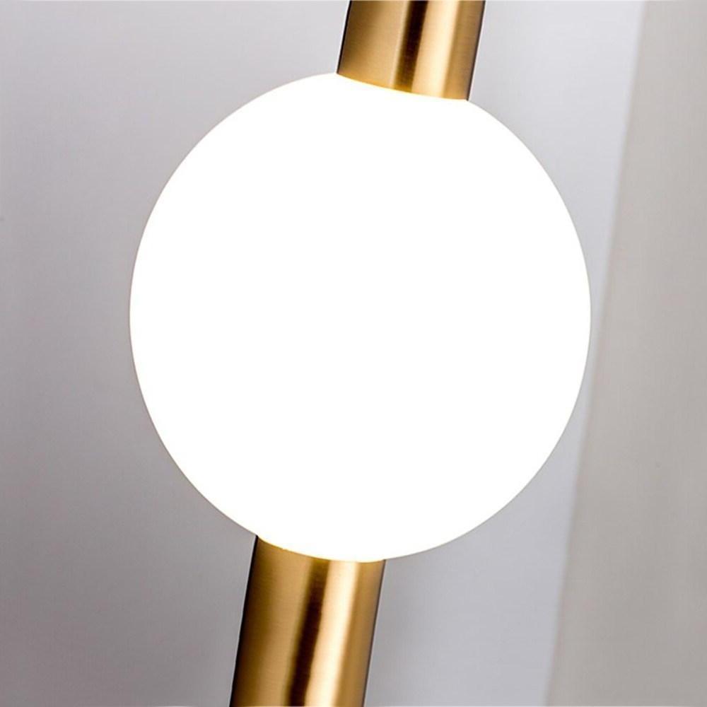 Linear Glass Sphere Pendant Chandelier — Metal, Gold/White, 23" Wide, 3000K LED, 59" Adjustable Cord