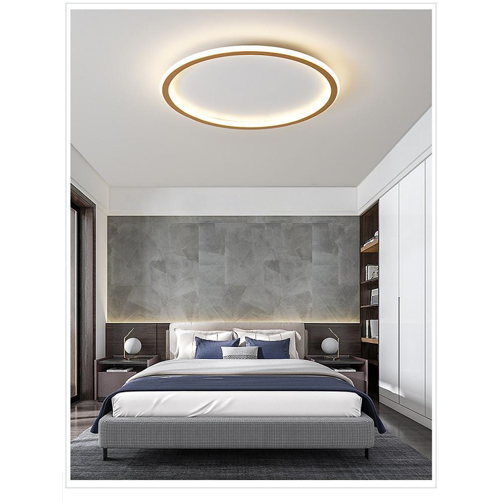 Minimalist Dimmable LED Flush-Mount Ceiling Light — Metal and Acrylic, Square or Circular, Remote Control, 20"