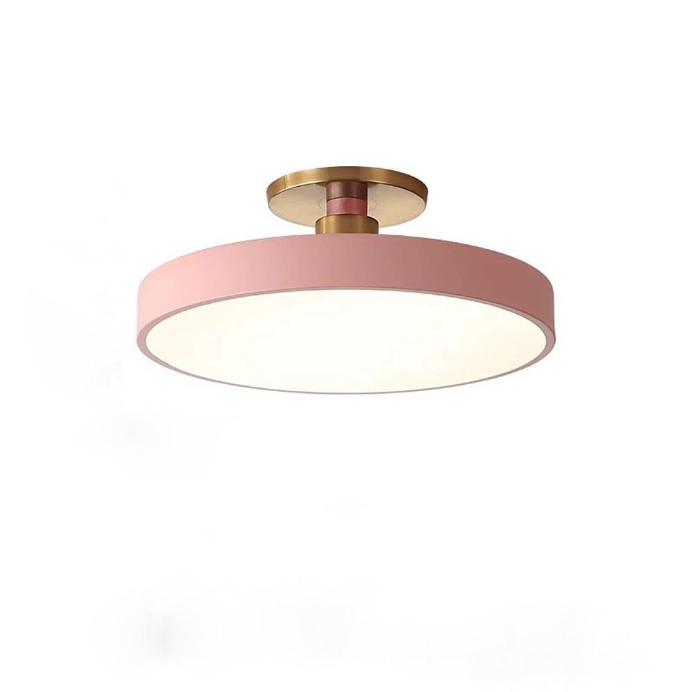 Circular LED Flush-Mount Ceiling Light — Metal and Acrylic, 16", 3000–5400K Adjustable