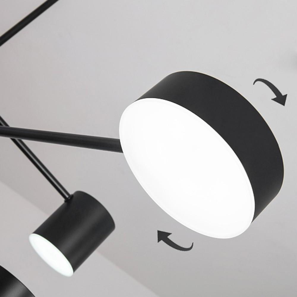 Industrial Sputnik Chandelier — Black Metal & Acrylic, 6-Light LED, 3-Step Dimming, 3000K/6000K