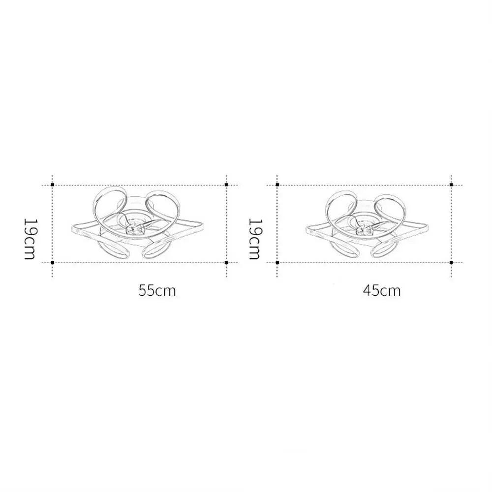 Modern Ceiling Fan with Light and 3 Blades Cluster Design Luxe