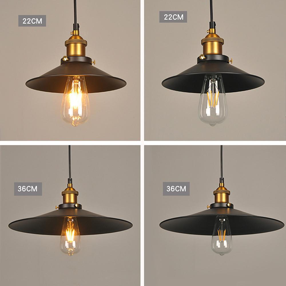 Cone Mini Pendant Light — Black & White Metal, Industrial, Adjustable 47" Cord, LED Compatible
