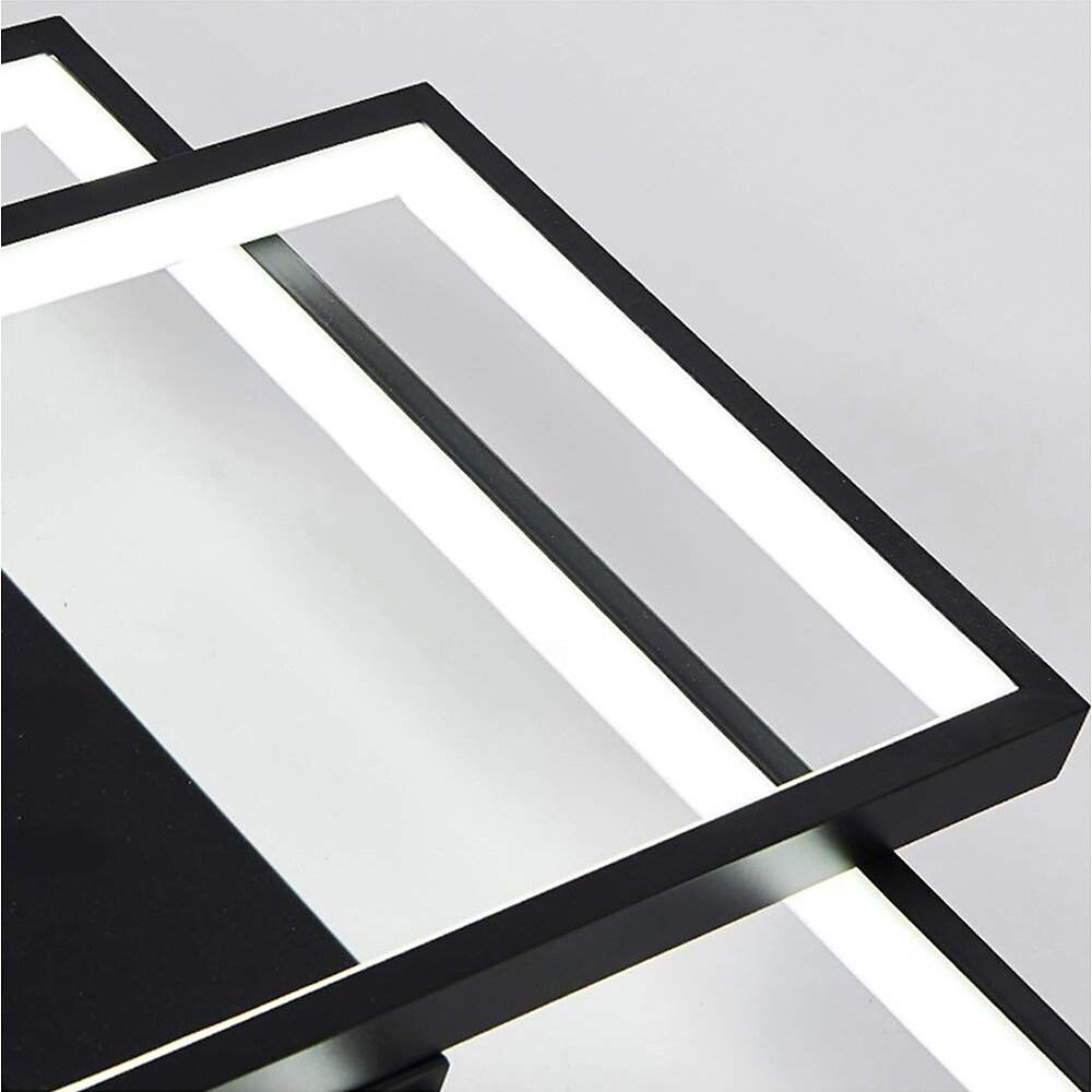 Large Multi-Rectangle Flush-Mount Ceiling Light — 3-Tier Integrated LED, Black, Gold or White