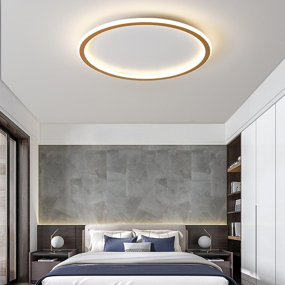 Minimalist Dimmable LED Flush-Mount Ceiling Light — Metal and Acrylic, Square or Circular, Remote Control, 20"
