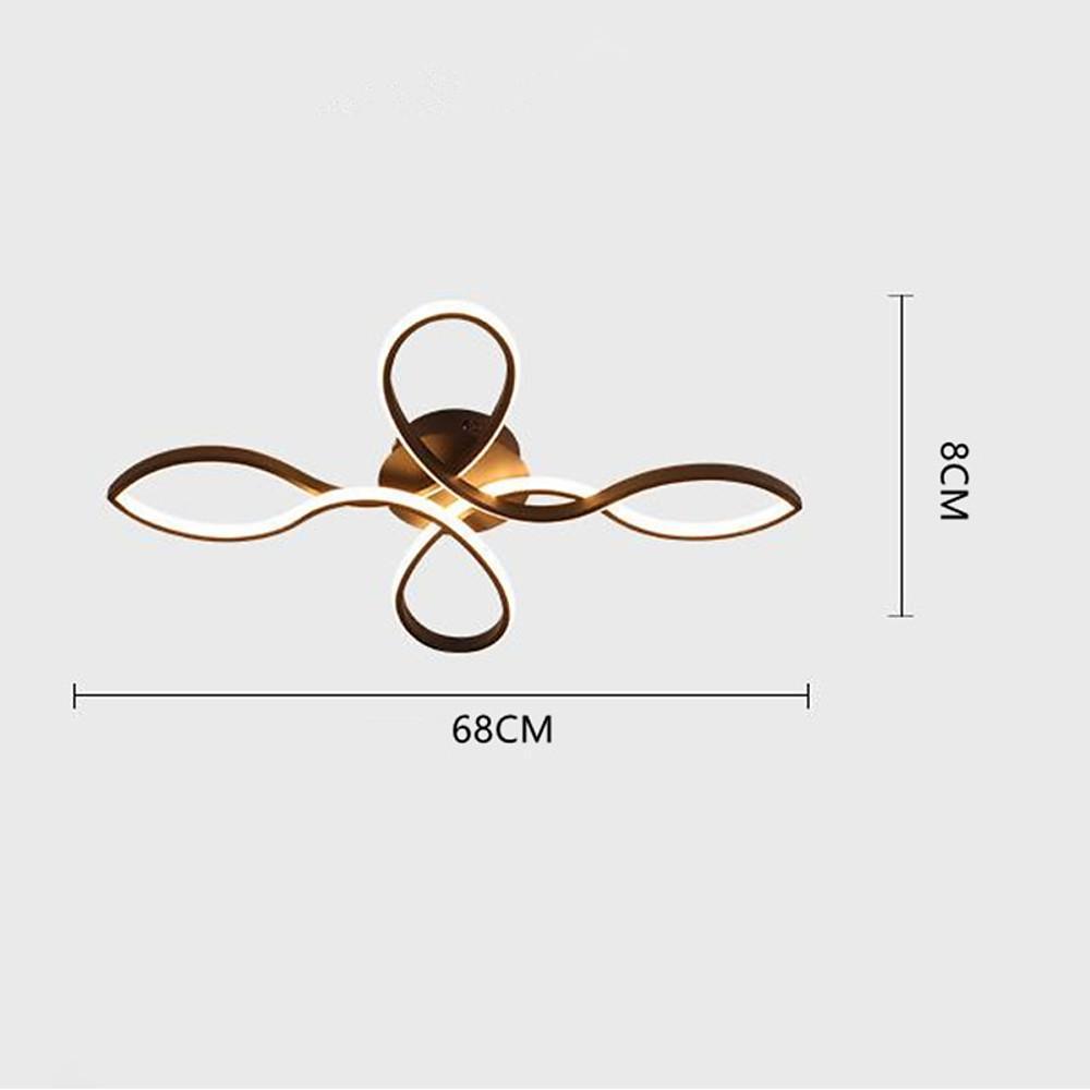 Wave Flower Flush-Mount LED Ceiling Light — Metal & Silicone, 27" Diameter, 38W, Dimmable 3000K–6000K with Remote