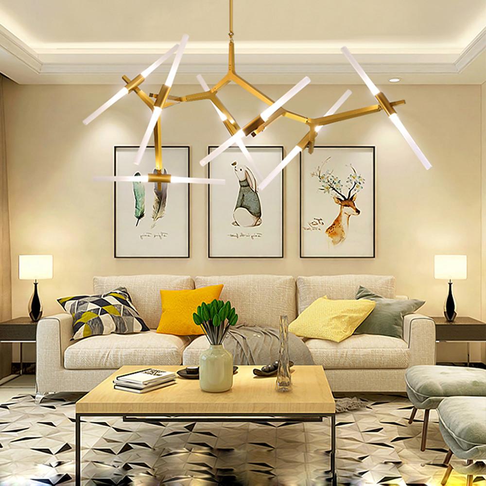 Sputnik Chandelier — Aluminum, 14-Light LED, 67" Wide, 3000K / 6500K