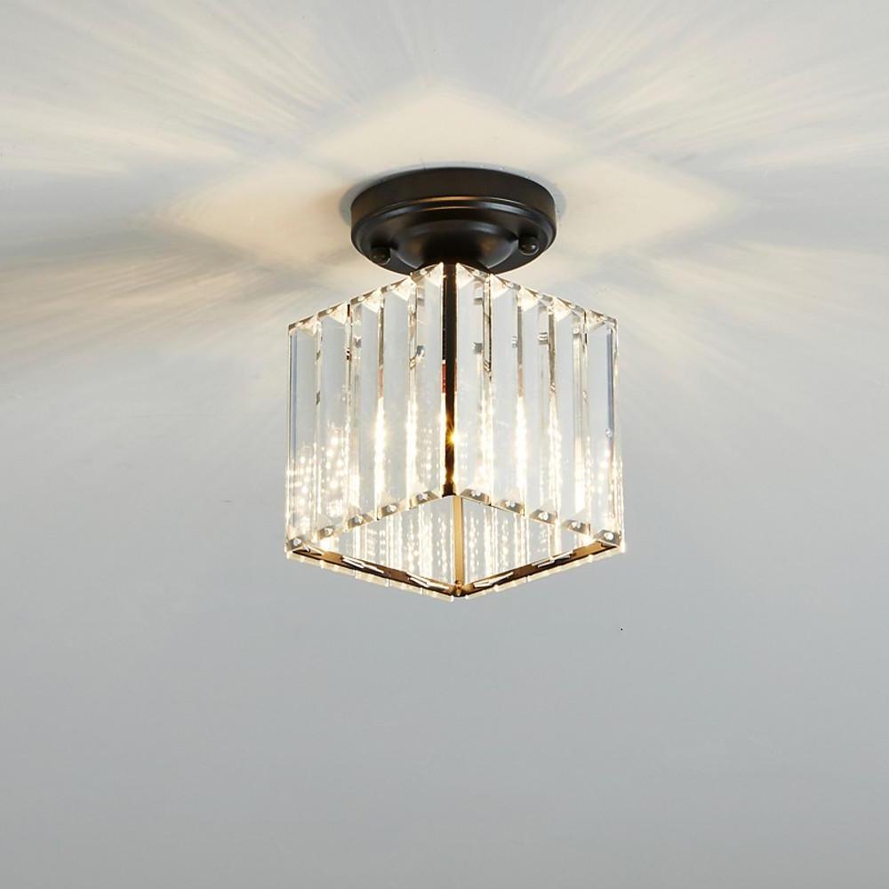 Modern Semi Flush Mount Ceiling Lights with Crystal Foyer Design