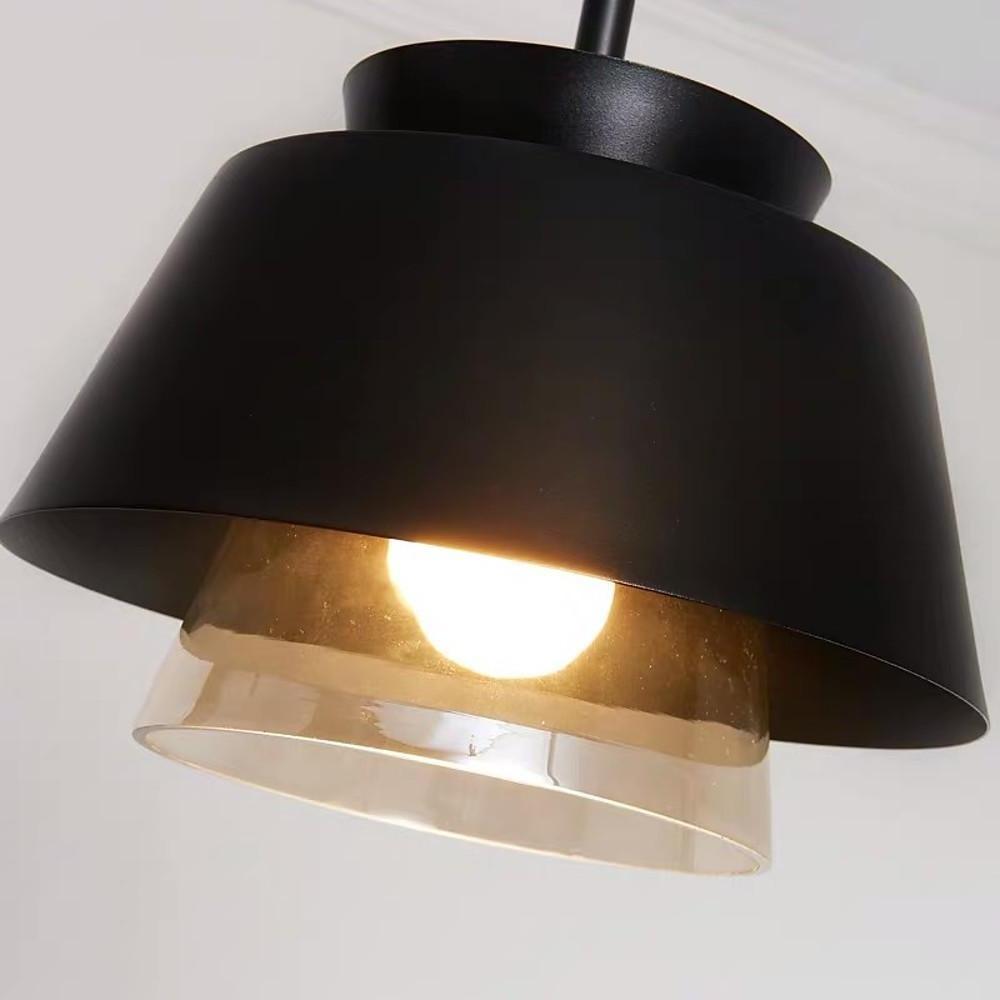 Minimalist Industrial Mini Pendant — Metal and Glass, 1-Light LED, 59" Adjustable Cord, E26/E27, 10W