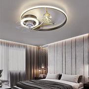 Remote-Controlled Round Flush Mount Ceiling Fans with LED Lights for Kids' Rooms Luxe