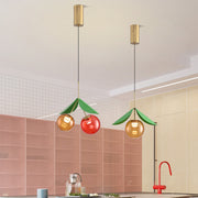 Cherry Glass Globe Mini Pendant — Electroplated Metal, LED, 6W / 12W, Three-Color Dimming