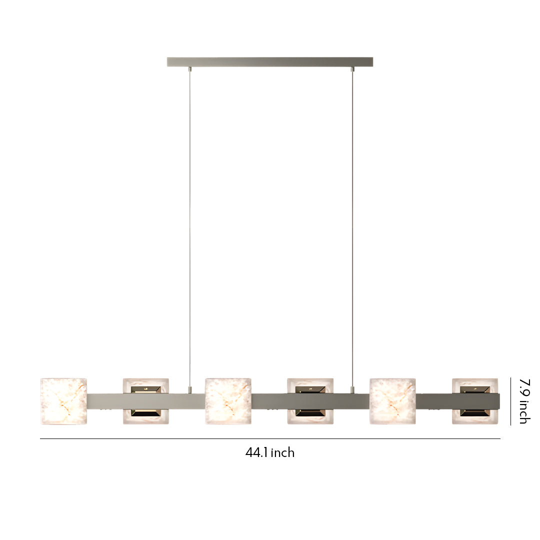 Cloud Stone Modern Chandelier — Aluminum, Gold & Gray, 2-Light to Two-Tier 10+5-Light, LED 3000K, 47.2" Adjustable Chain