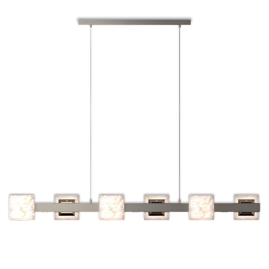 Cloud Stone Modern Chandelier — Aluminum, Gold & Gray, 2-Light to Two-Tier 10+5-Light, LED 3000K, 47.2" Adjustable Chain