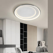 Modern Minimalist Round LED Flush-Mount Ceiling Light — Iron, Silicone Shade, 52W, Three-Step Dimming (3000K/4000K/6000K), 17.72"