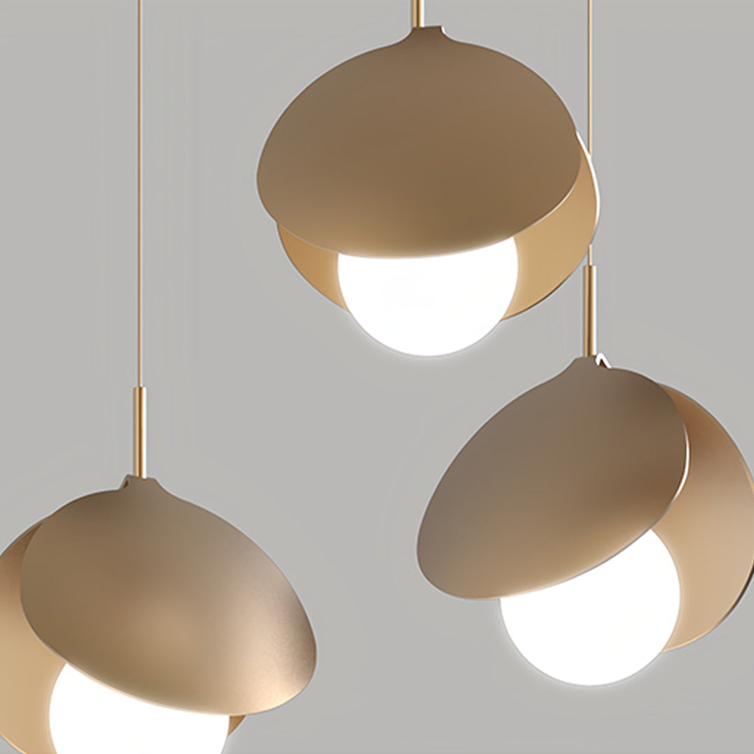 Minimalist 3-Light Pendant — Iron Ring or Petal Design, Acrylic, Three-Color Dimming, Adjustable Height