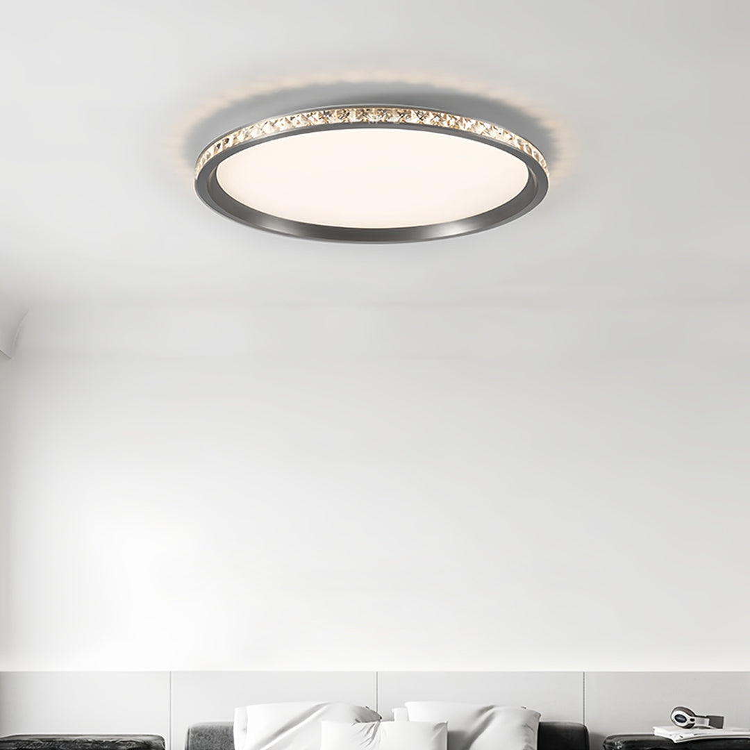 Ultra-Thin Round Flush-Mount LED Ceiling Light — Aluminum, Acrylic, 40–60cm, 76–116W, 3-Step Dimming, Eye Protection