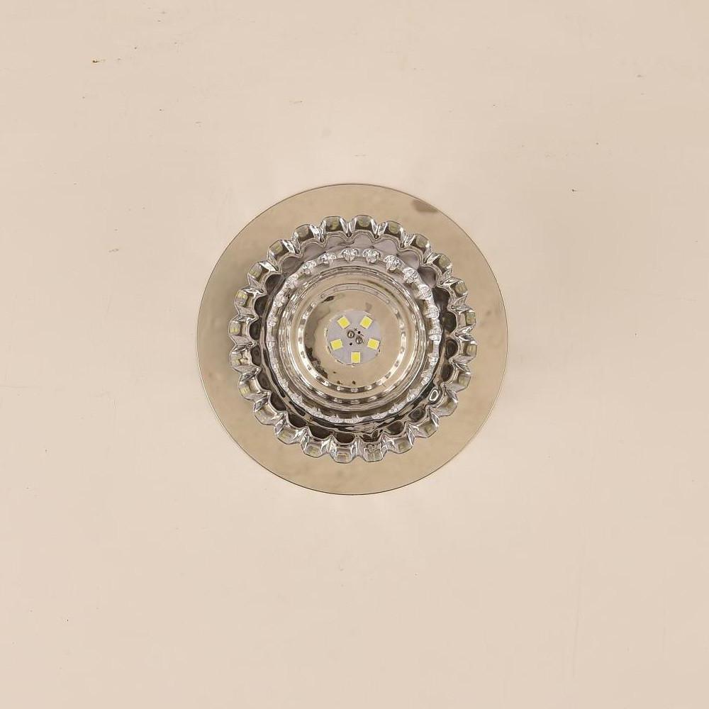 Geometric Crystal Flush-Mount Chandelier — Metal, LED, 7W, RGB + 3000K/6000K