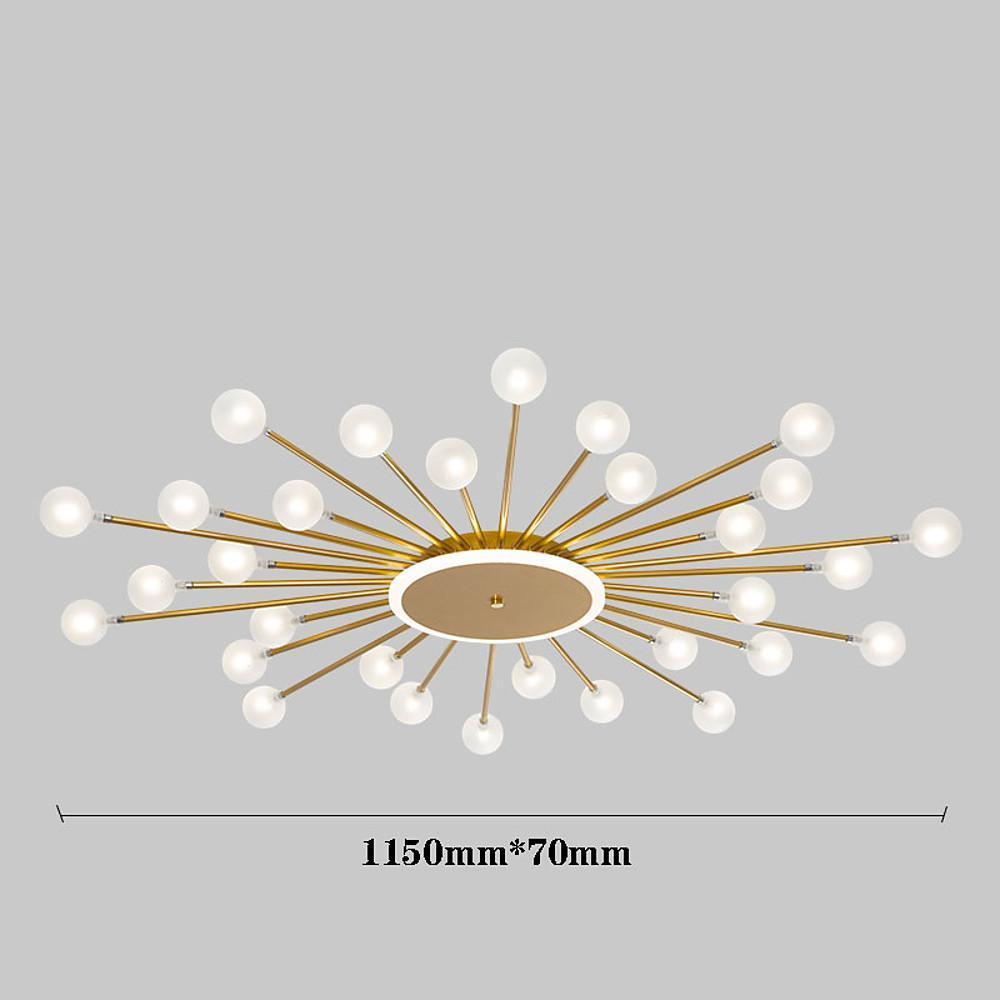 Tree Branch Chandelier — Glass and Metal, 18-Light / 24-Light / 30-Light, Black or Gold