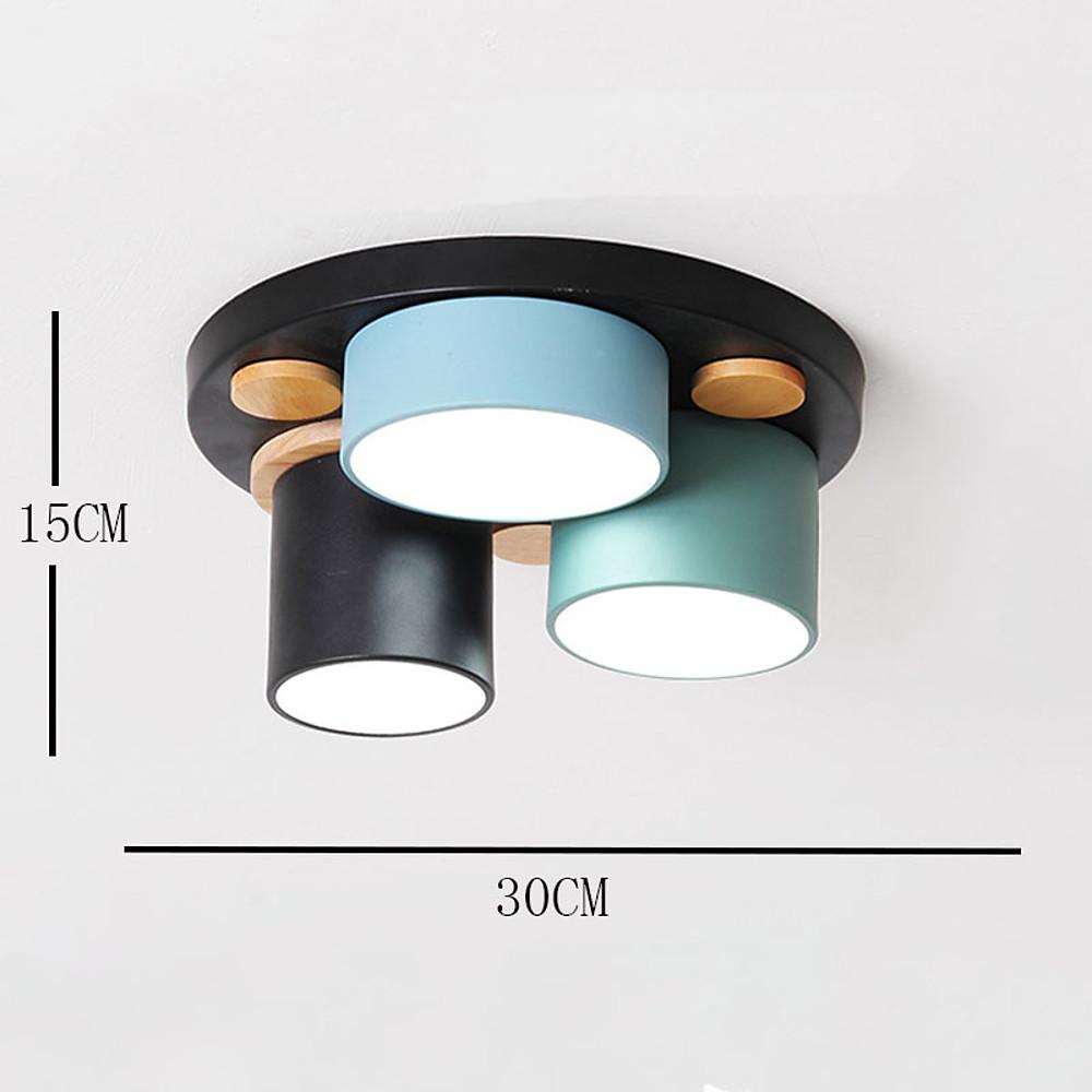 Rounded Cylindrical LED Flush-Mount Ceiling Light — Metal & PVC, 3000–5400K, 3, 6, or 8-Light