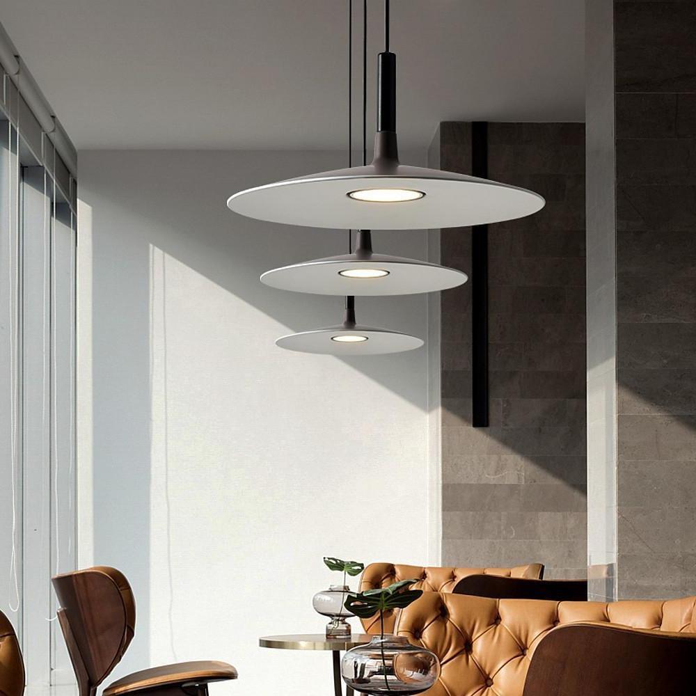 Minimalist Circular LED Mini Pendant — Metal, 5W, 10" Diameter, 3000K / 6000K