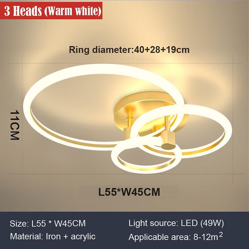 Circular Ring LED Flush-Mount Ceiling Light — Metal & Acrylic, Dimmable with Remote, 2-Light to 6-Light, 18"–30"