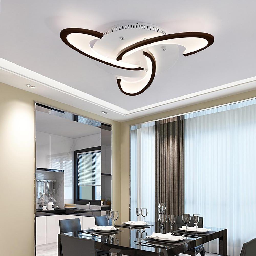 Geometric Flower LED Flush-Mount Ceiling Light — Acrylic & Aluminum, 3-Step Dimming, 3000K–7000K, 3-Light / 6-Light / 12-Light