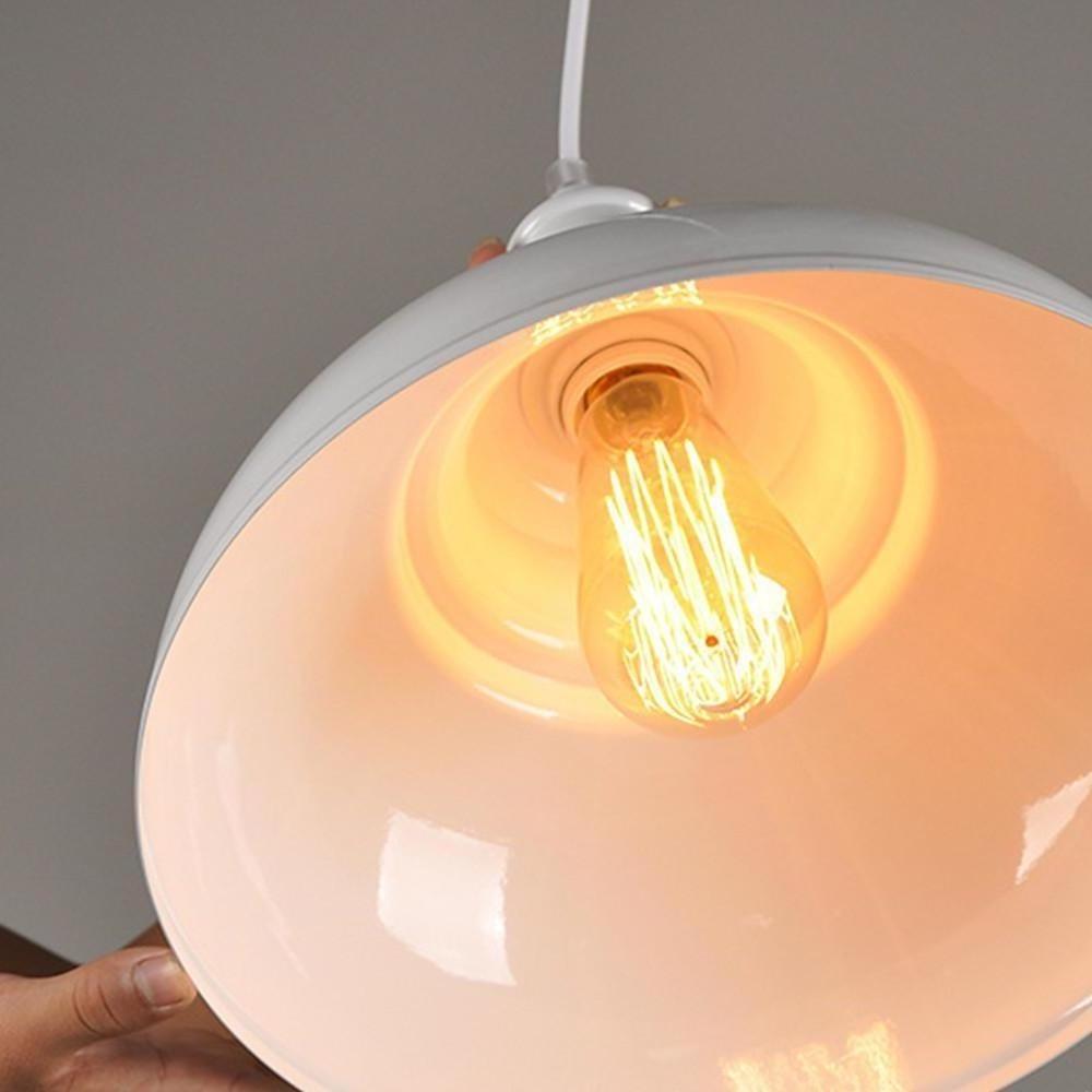 Vintage Semi-Globe Pendant Light — Metal, Industrial, 11" / 14" / 16", 59" Adjustable Cord