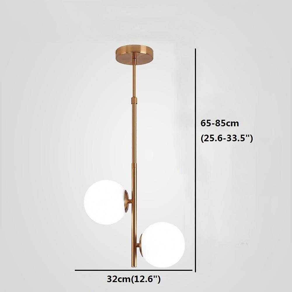 Dual Ball Pendant Light — Electroplated Metal & Glass, 2-Light LED, 13", Adjustable 26"–33"