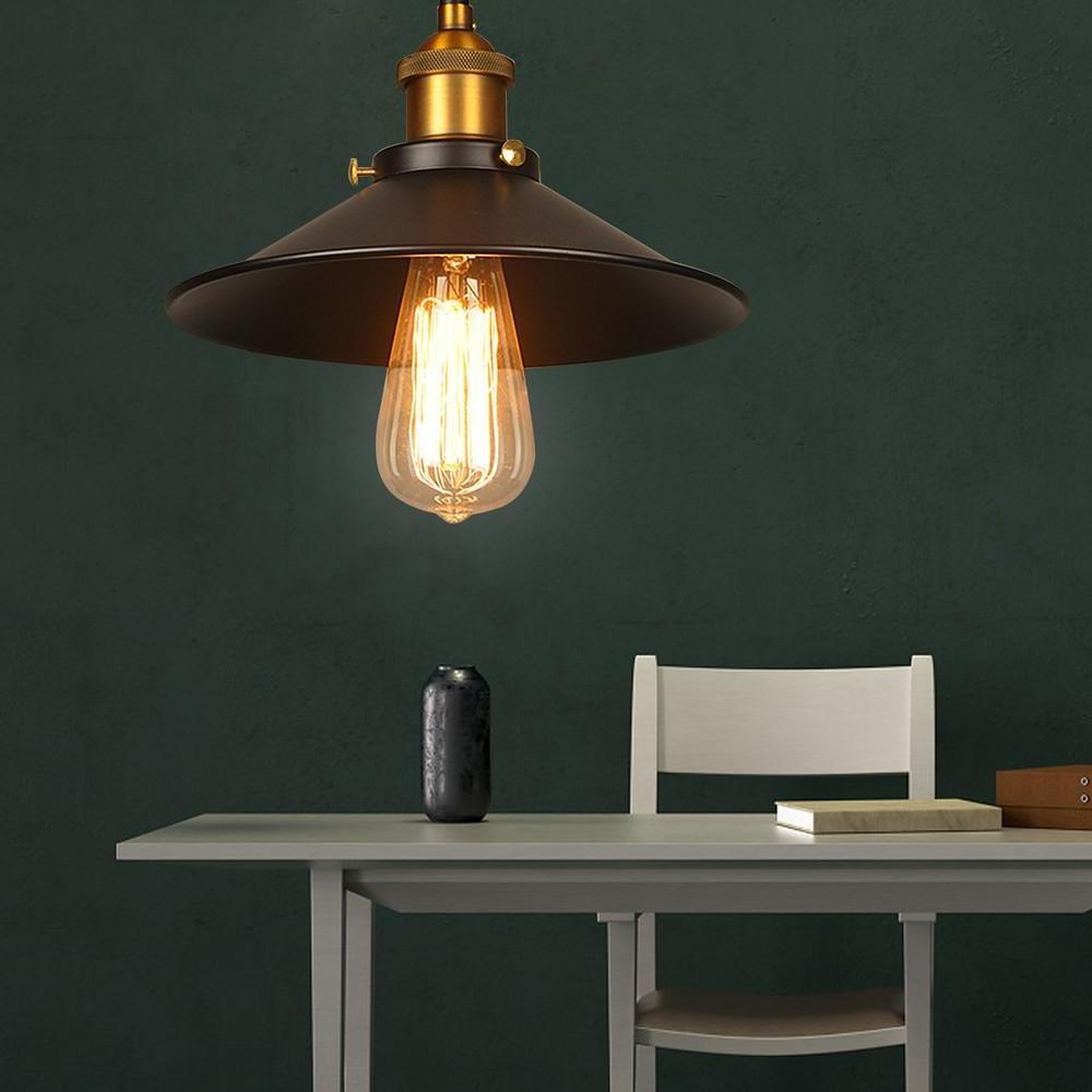 Cone Mini Pendant Light — Black & White Metal, Industrial, Adjustable 47" Cord, LED Compatible